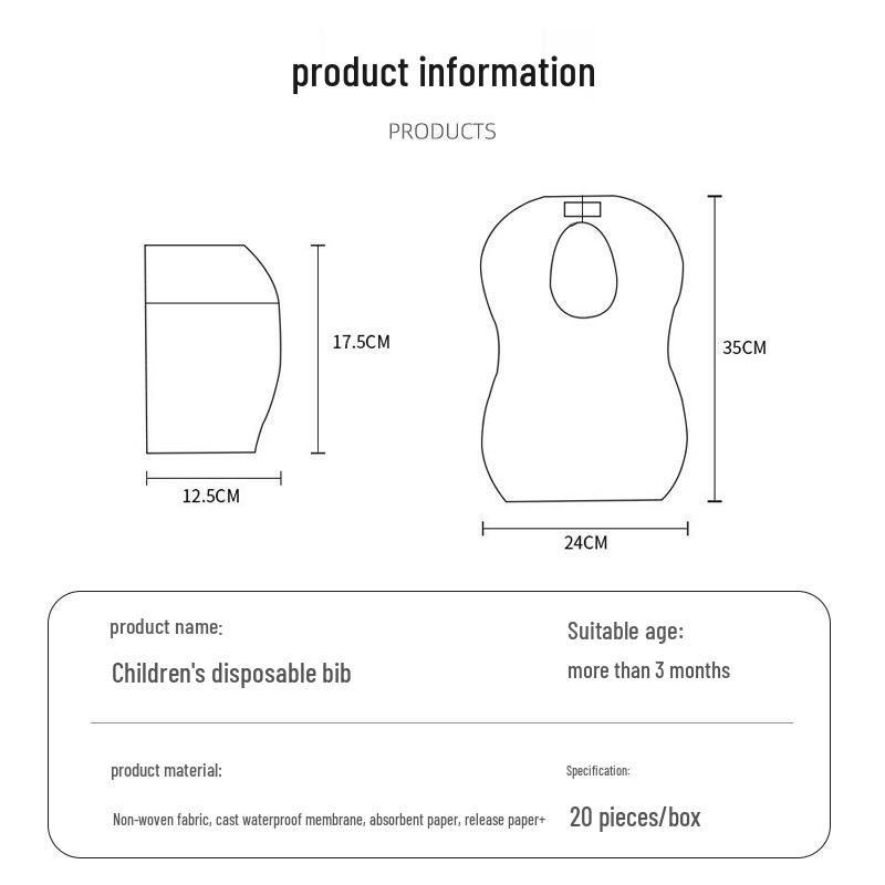 Children's Disposable Cartoon Bibs: Stain-Proof, Moisture-Proof, Wash-Free, Non-Woven Dribble Aprons