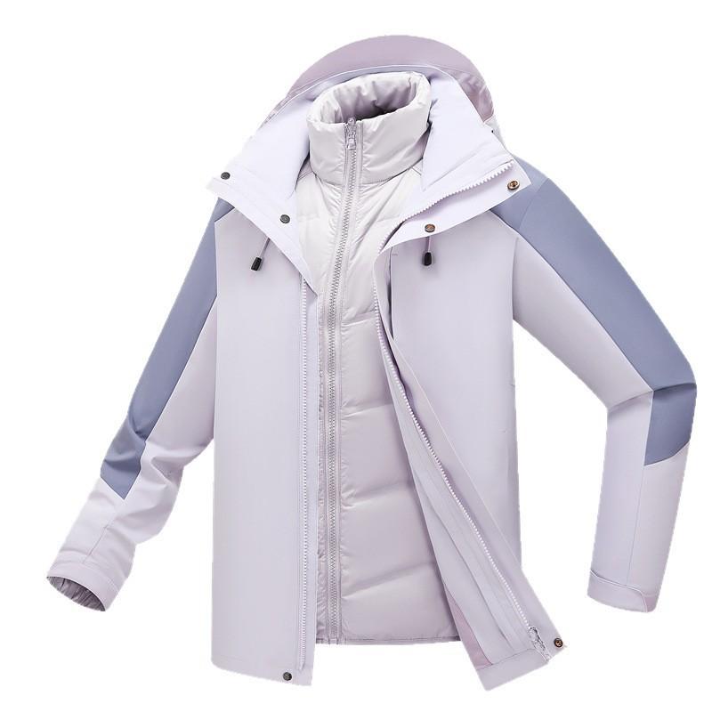 3-in-1 Detachable Outdoor Jacket Women Winter Hiking Skiing Camping Waterproof Warm Coat