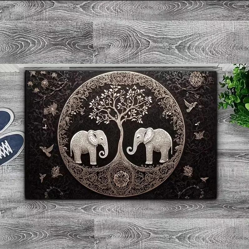 

VIKAMA Tree Of Life Entrance Door Mat Non-Slip Wear-Resistant Washable Indoor Outdoor Rug Home Floor Decoration 40cm x 60cm
