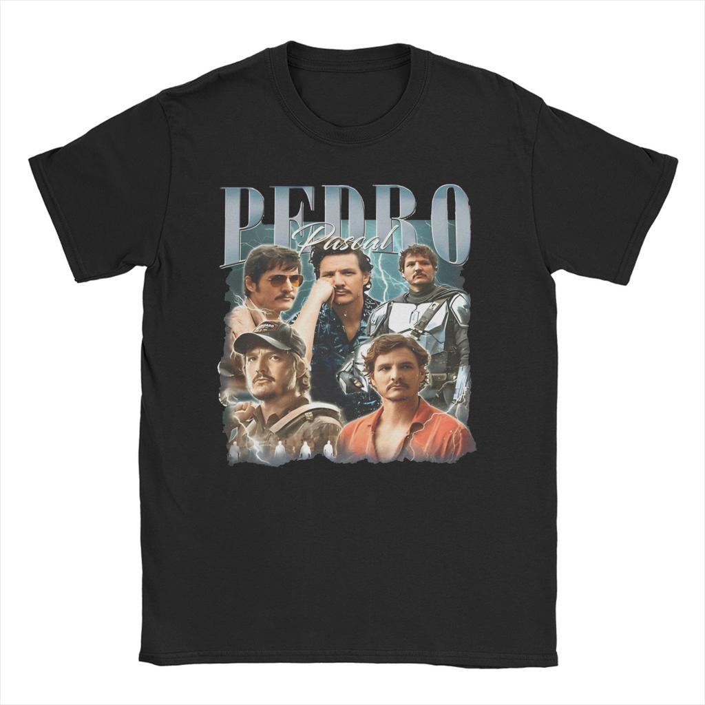 2026 Herren Damen Pedro Pascal T-Shirt Lustiger Schauspieler Vintage 90er Reine Baumwolle Oberteile Mode Kurzarm Rundhals T-Shirts Neue T-Shirts