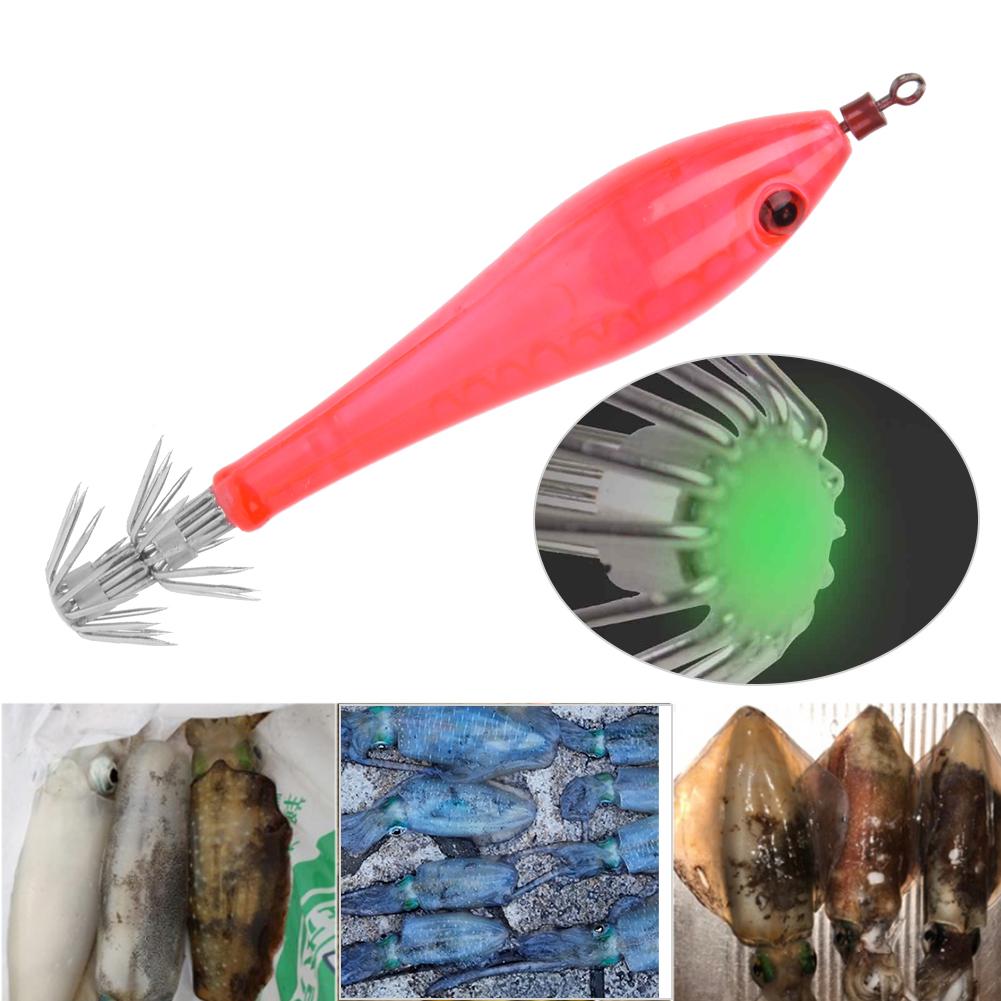 5 Stück Leuchtende Tintenfisch-Jigs Haken Angelköder Köder Zubehör für SeeSüßwasserred