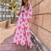 Women Elegant Printed Dress Women's Dress Pullover Elegant High Waist Fashion Print Chiffon Dress