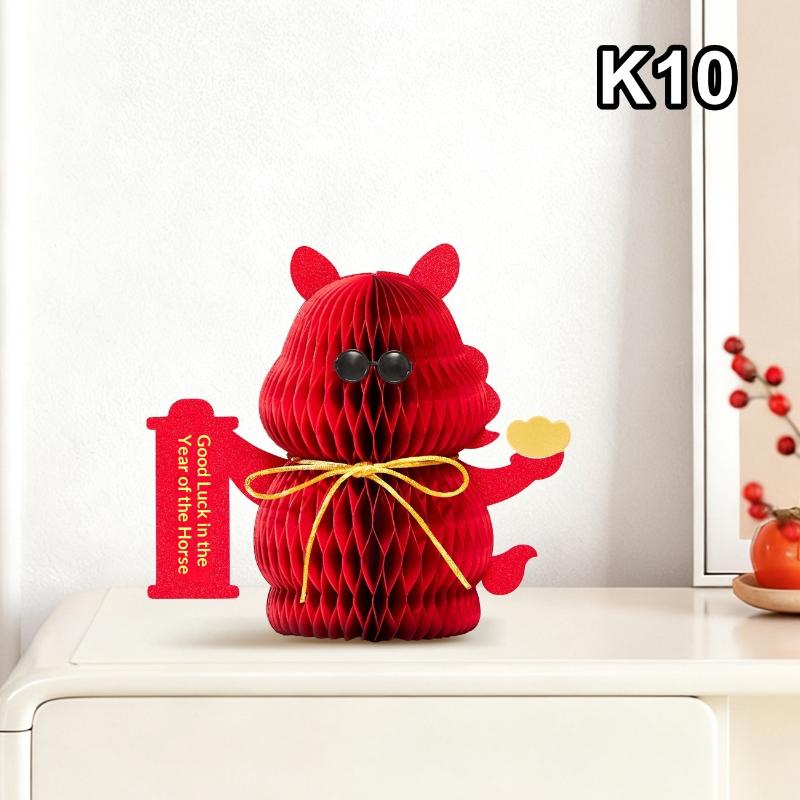 Chinese Lunar New Year 2026 3D Honeycomb Ornament Paper Apple Pear Desktop Ornament Traditional Spring Festival Photo Props