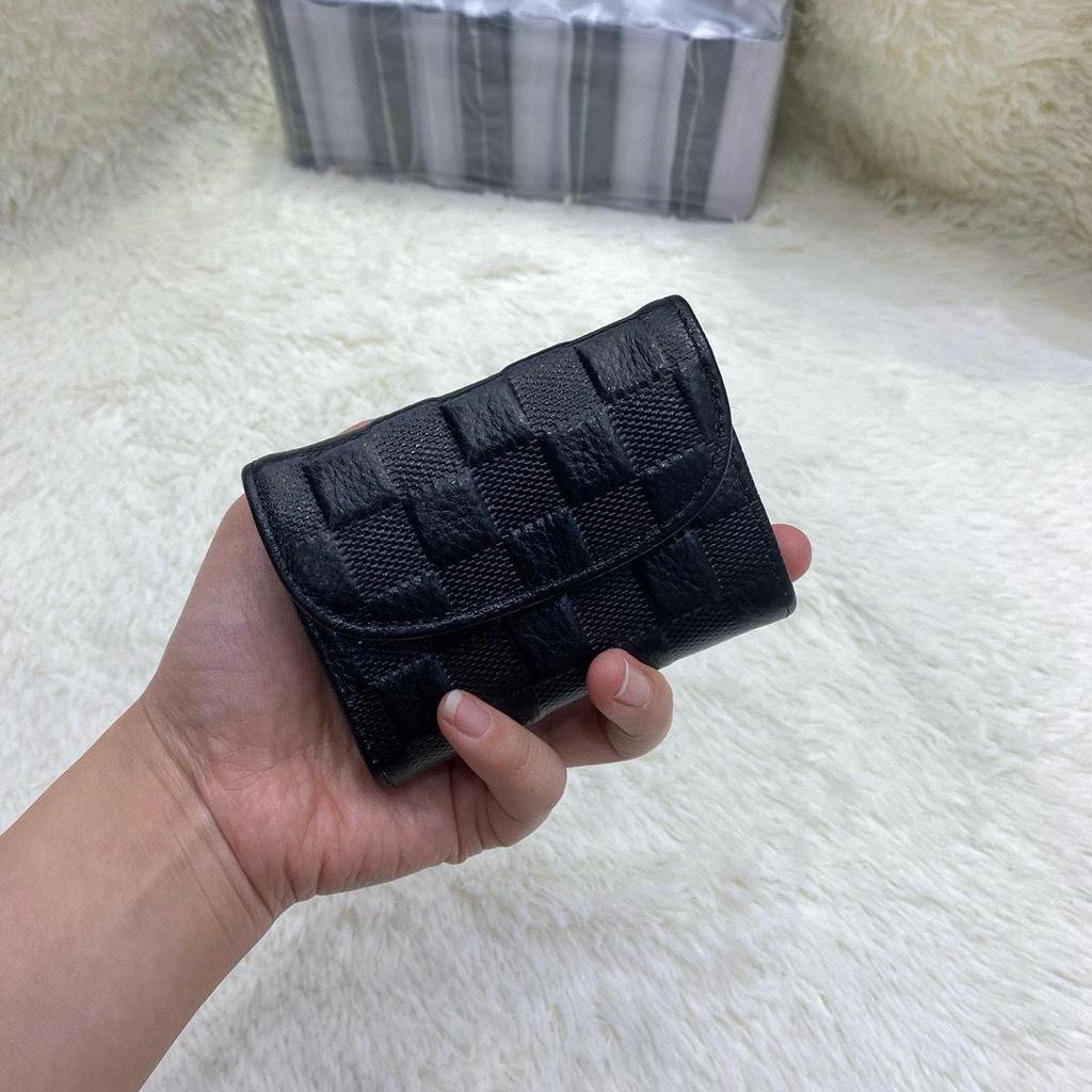 2025 Genuine Leather Ladies Accordion Card Holder & Coin Purse - Embossed Short Wallet