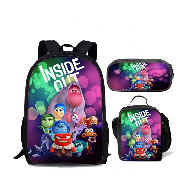 Insideout Student 17-Inch School Bag Ice Pack Three-Piece Mind Team Backpack Set