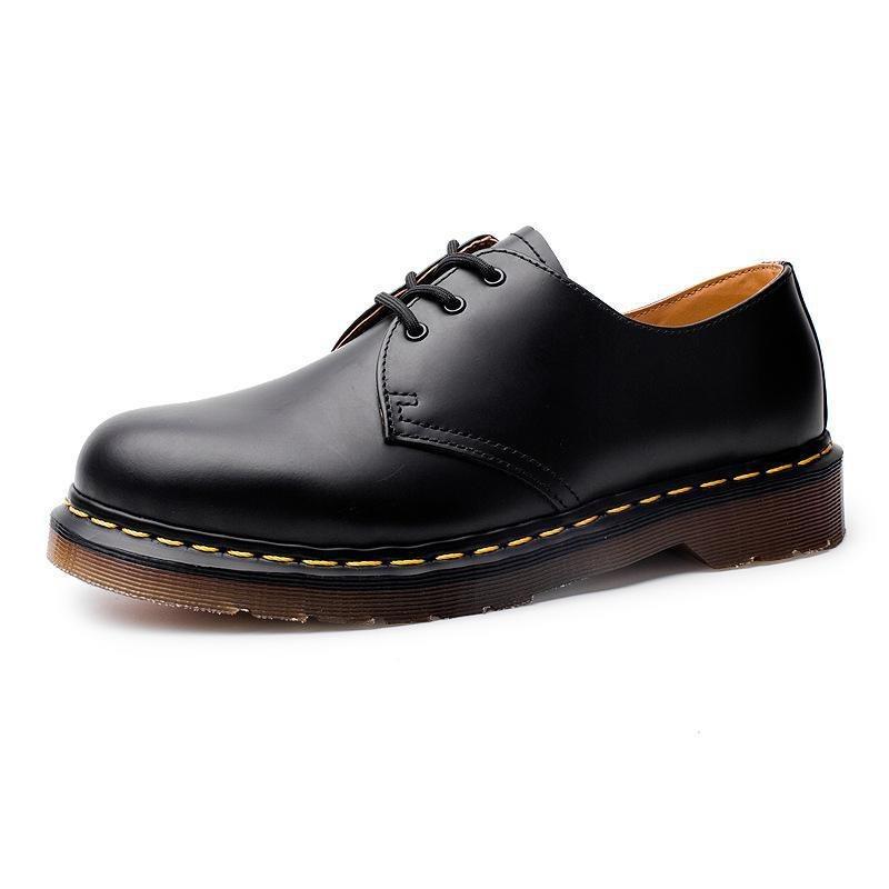 Lage kleine leren schoenen heren echt leer Britse korte laarzen ronde neus dames retro casual werkschoenen Martin schoenen
