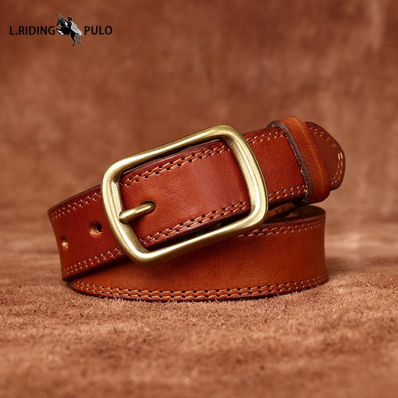 Retro Lady Style Belt for Women, Top Layer Cowhide, Retro Fashion, Versatile Denim Leather Belt