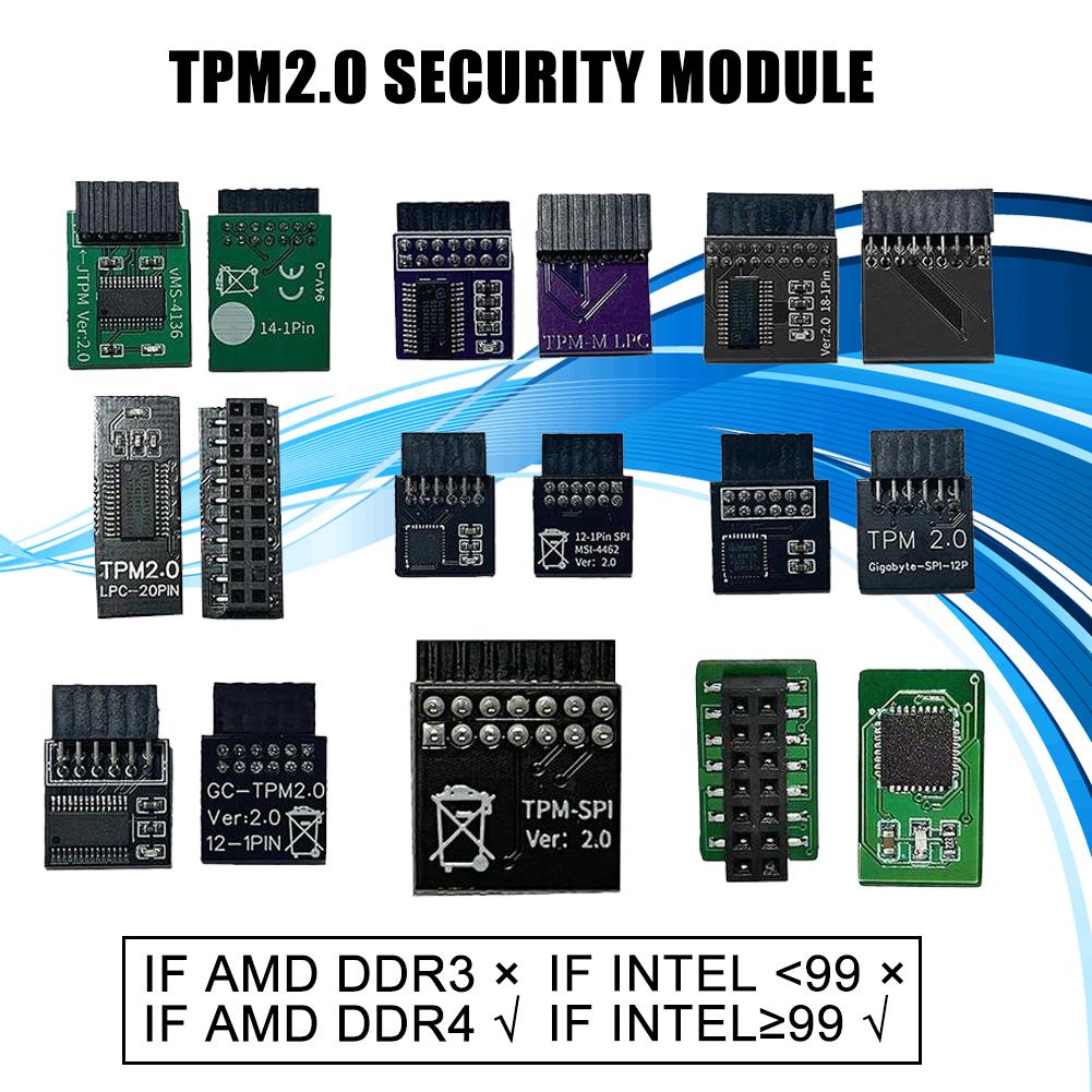 Encryption Security Module Remote Card LPC MSI Interface TPM 2.0 Supports Version 2.0 12 14 18 20-1pin Pin For Multi Brand Mothe