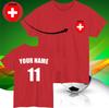 Personalised Switzerland Football TShirt Custom Name And Number Sports Lover Te