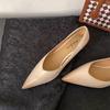 Scarpe singole da donna in pelle stile francese a punta piccola e profumata, nuove per la primavera e l'autunno 2025, con scollo a V, tacco a spillo medio, scarpe da pendolare singole sh