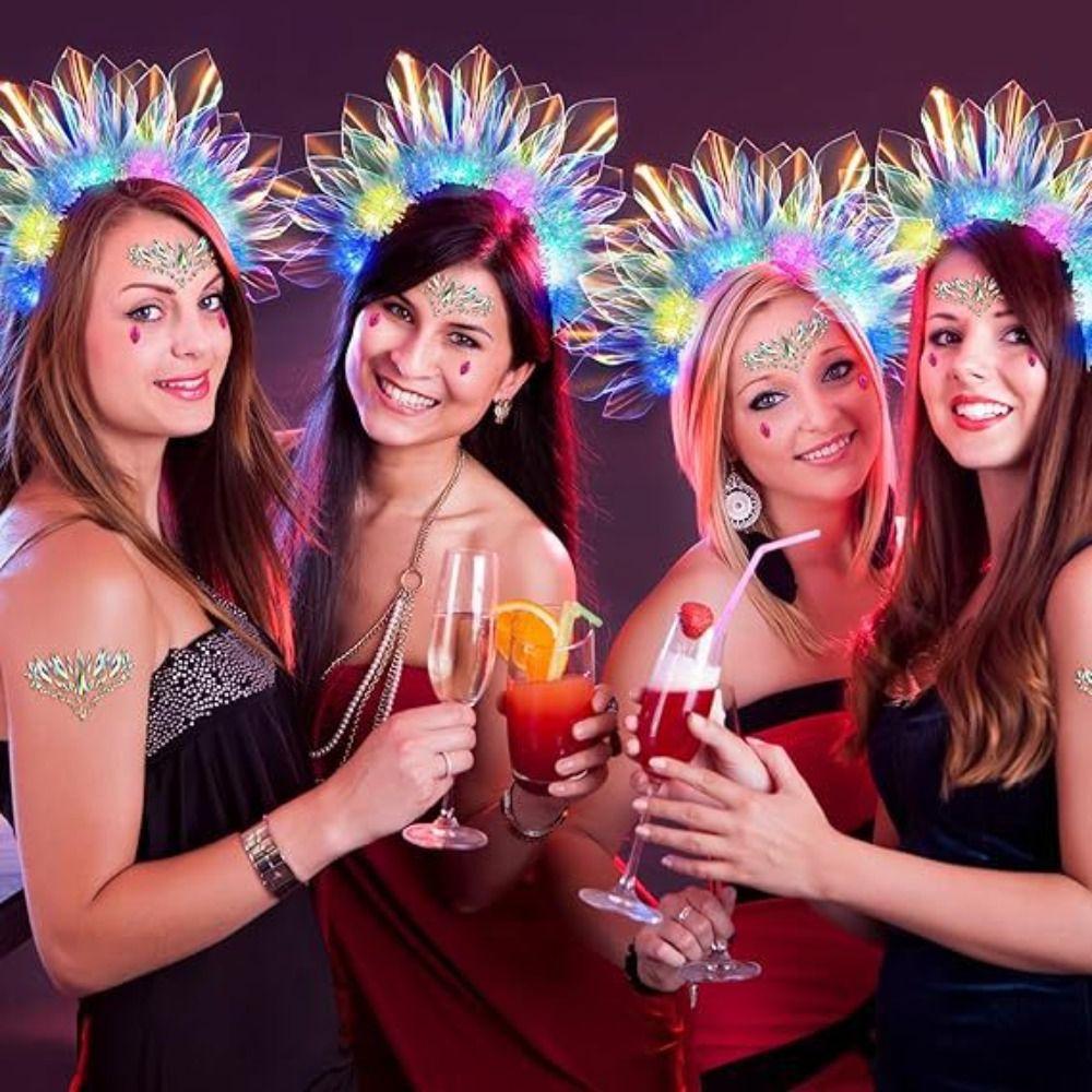 Cosplay Light Up Headband Giltter Glow Party Crown LED Hairband  Hair Accessories for Women Girls