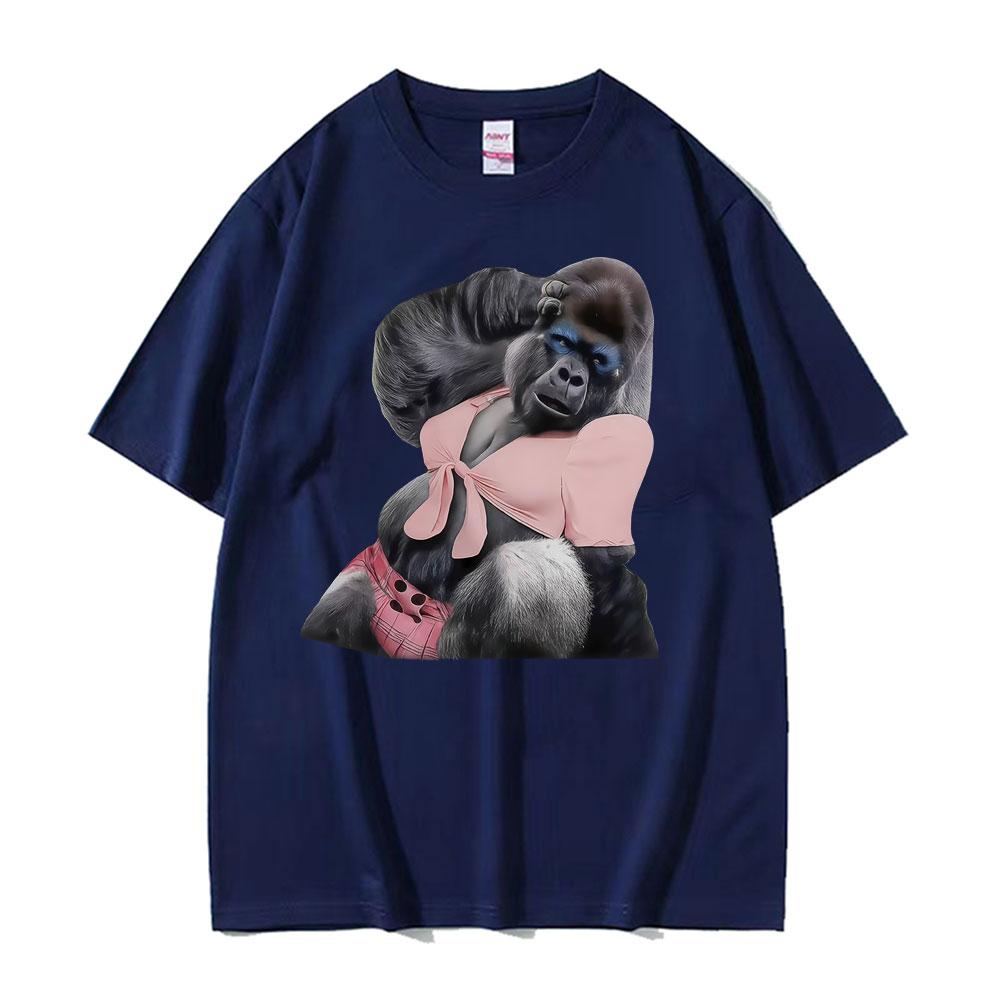 For Her Humor Funny Gorilla Meme Graphic T-shirt Men's Women Fashion Trending T Shirts Short Sleeves Oversized Hot Sale T-shirts