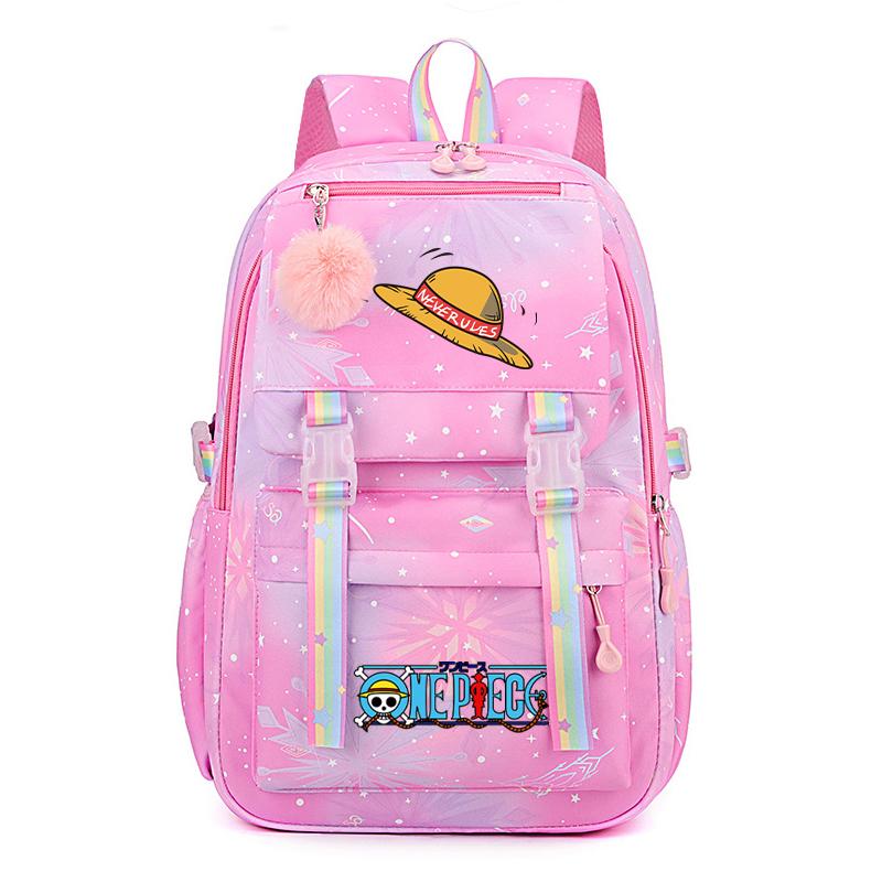 Anime One Piece Batoh Roztomilý Dámský Vodotěsný Batůžek pro Studenty, Teenagery, Děti, Narozeninové Dárky, Aktovka, Dámská Cestovní Volnočasová Taška, Ruksak, Mochila