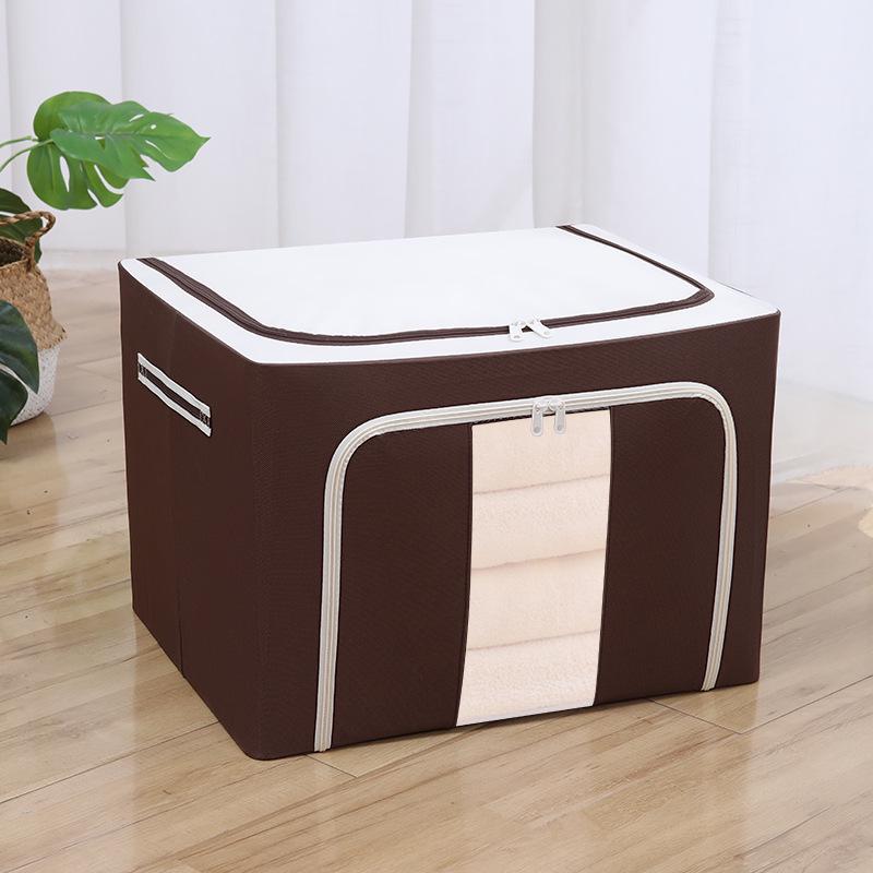 Steel Frame Waterproof Clothes Storage Box - Large Transparent Moisture-Proof Organizer for Quilts