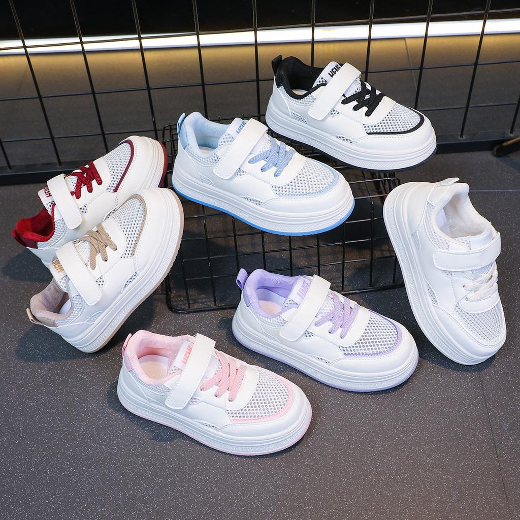 Children's Sports Shoes Boys' Fashion Little White Shoes 2025 Summer New Breathable Mesh Board Shoes Girls' Casual Shoes Trend