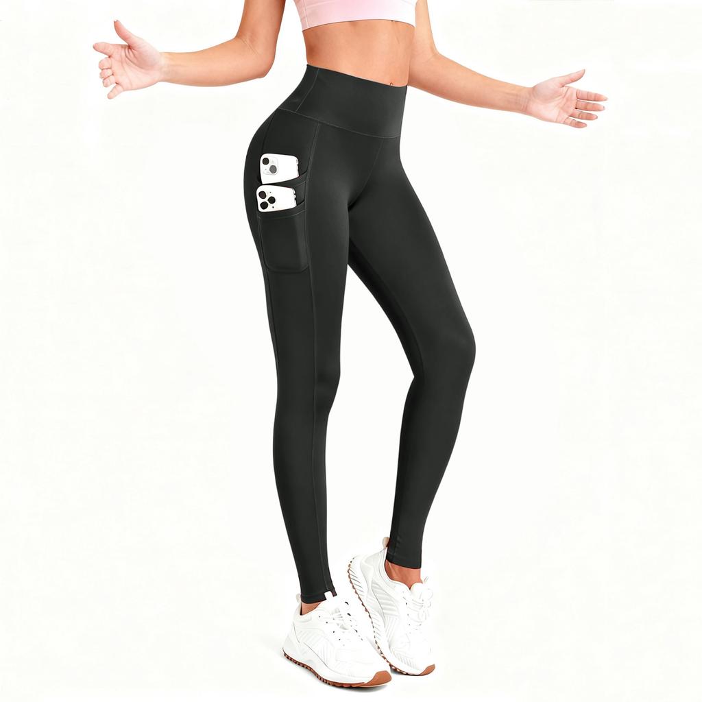 Women Fashion Pocket Yoga Cropped Pants Sports Outdoor Tights Leggings