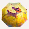 Bambi, Butterflies Automatic Opening and Closing Umbrella - 8 Ribs Portable Folding Umbrella with Plastic Handle, Suitable for Leisure and H