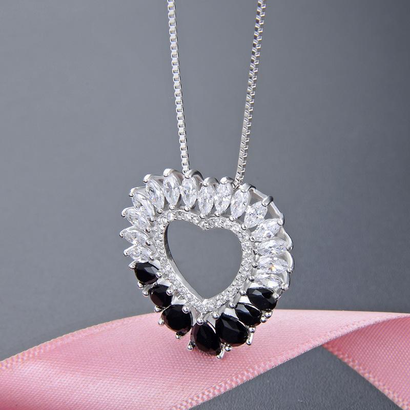 Lindon 925 Sterling Silver Classic Women Necklace Pendant Zircon Fashion Gift