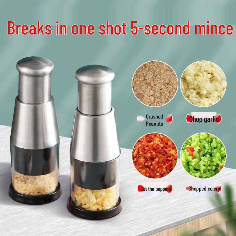 Popular Stainless Steel Kitchen Garlic Press and Chopper