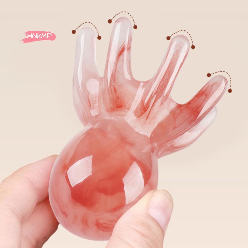 4-in-1 Scalp Massage Comb Meridian Resin Head Massager Unblocking Face Nose Massage Tool for Relaxation And Acupressure