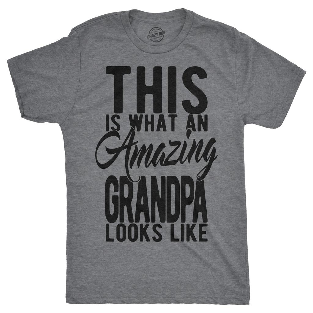 Mens This is What An Amazing Grandpa Looks Like T Shirt Funny Family Tee for