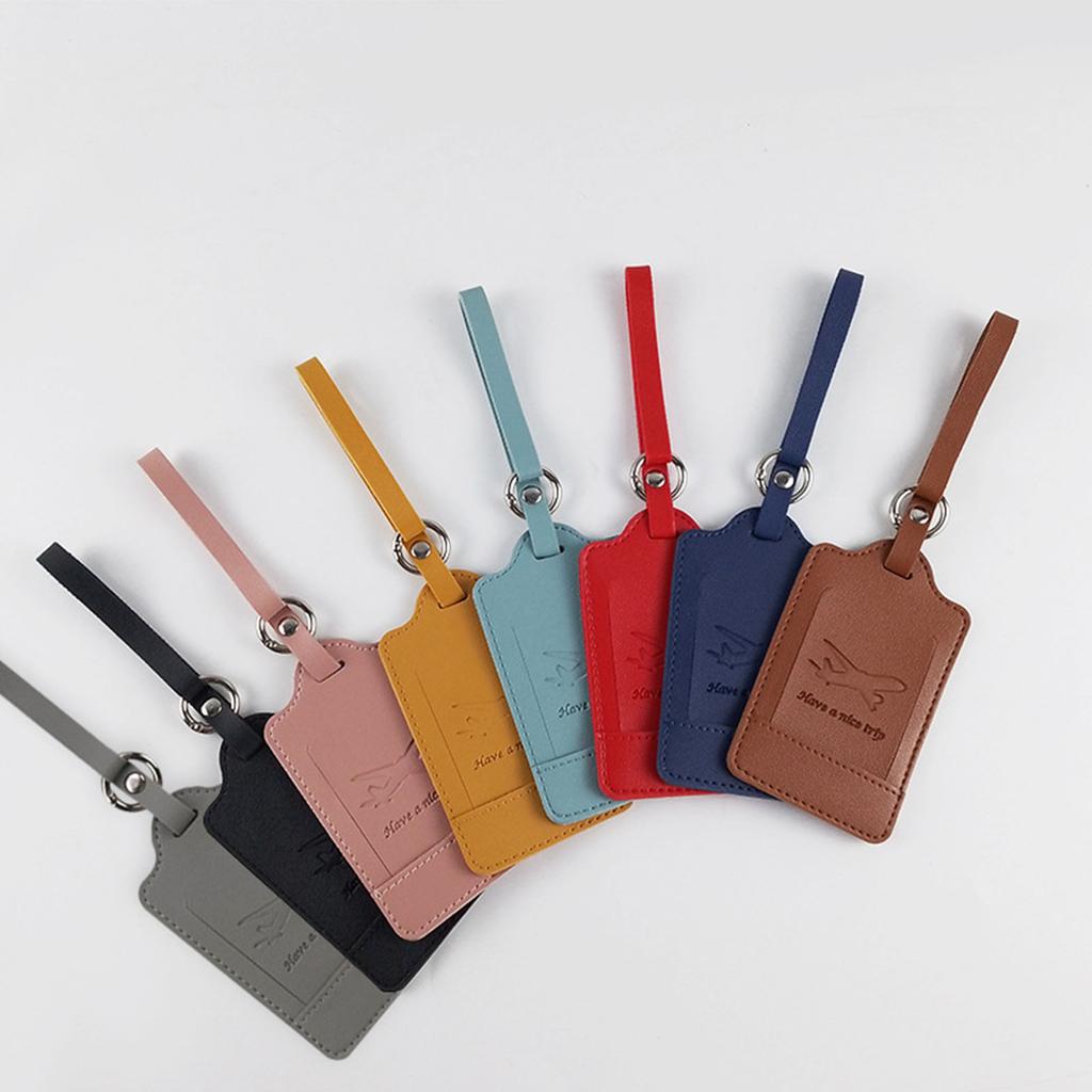 PU Leather Plane Pattern Luggage Tag Honeymoon Wedding Bridal Gift Cute Suitcase Tags for Women Men Travel Accessories