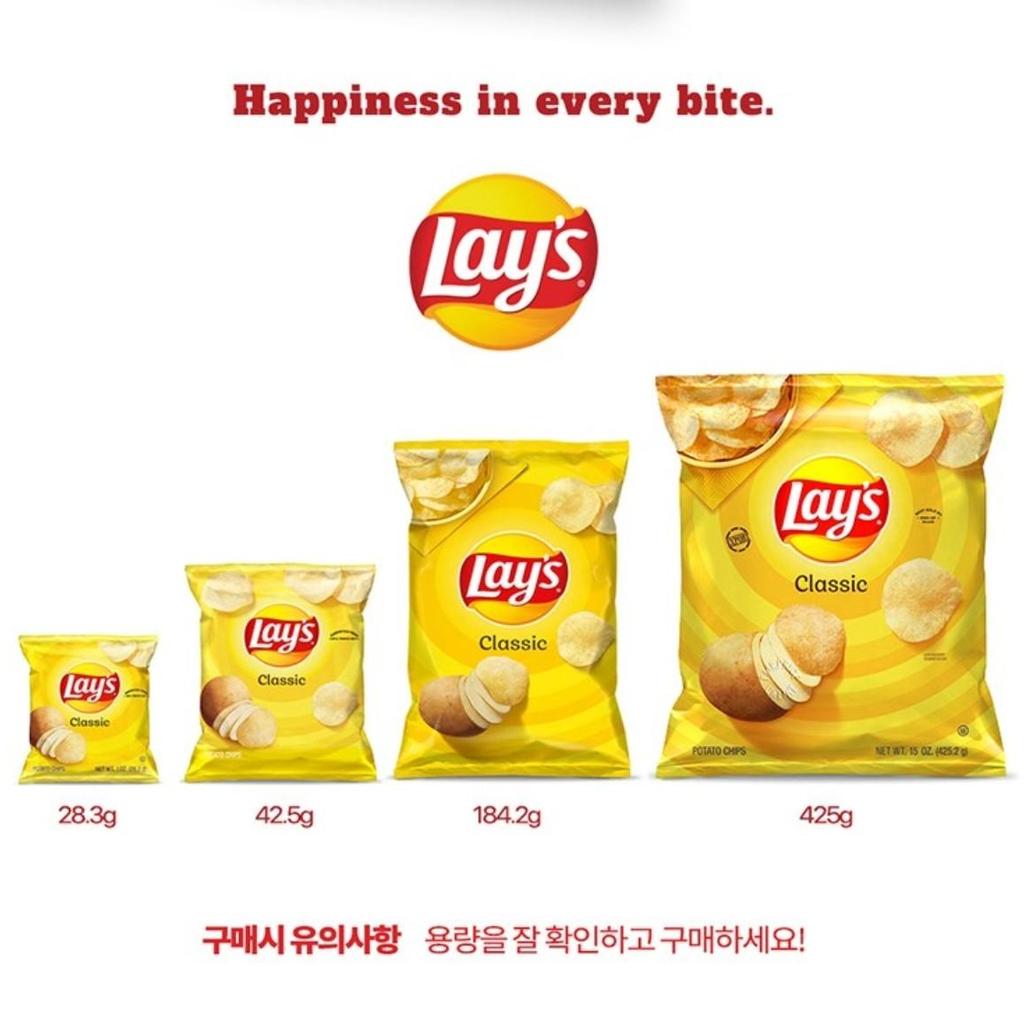 [Lay's] Klasyczne chipsy ziemniaczane / Chipsy ziemniaczane Cheddar i Kwaśna śmietana (42,5g/184,2g), Koreańskie przekąski