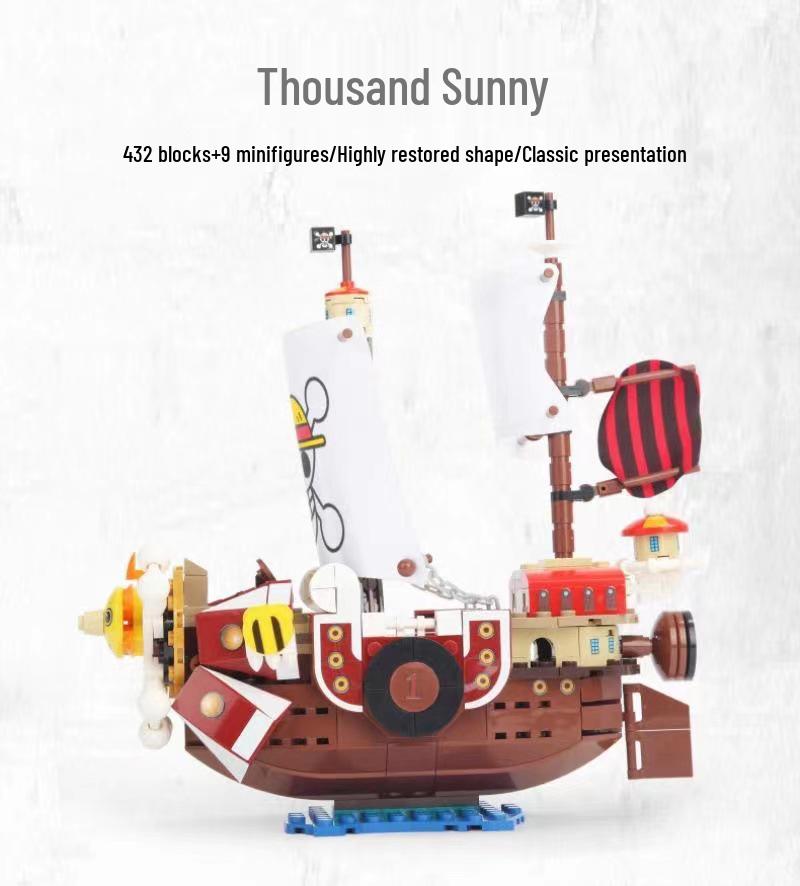 One Piece Thousand Sunny Chopper Pirate Ship Building Blocks Toy