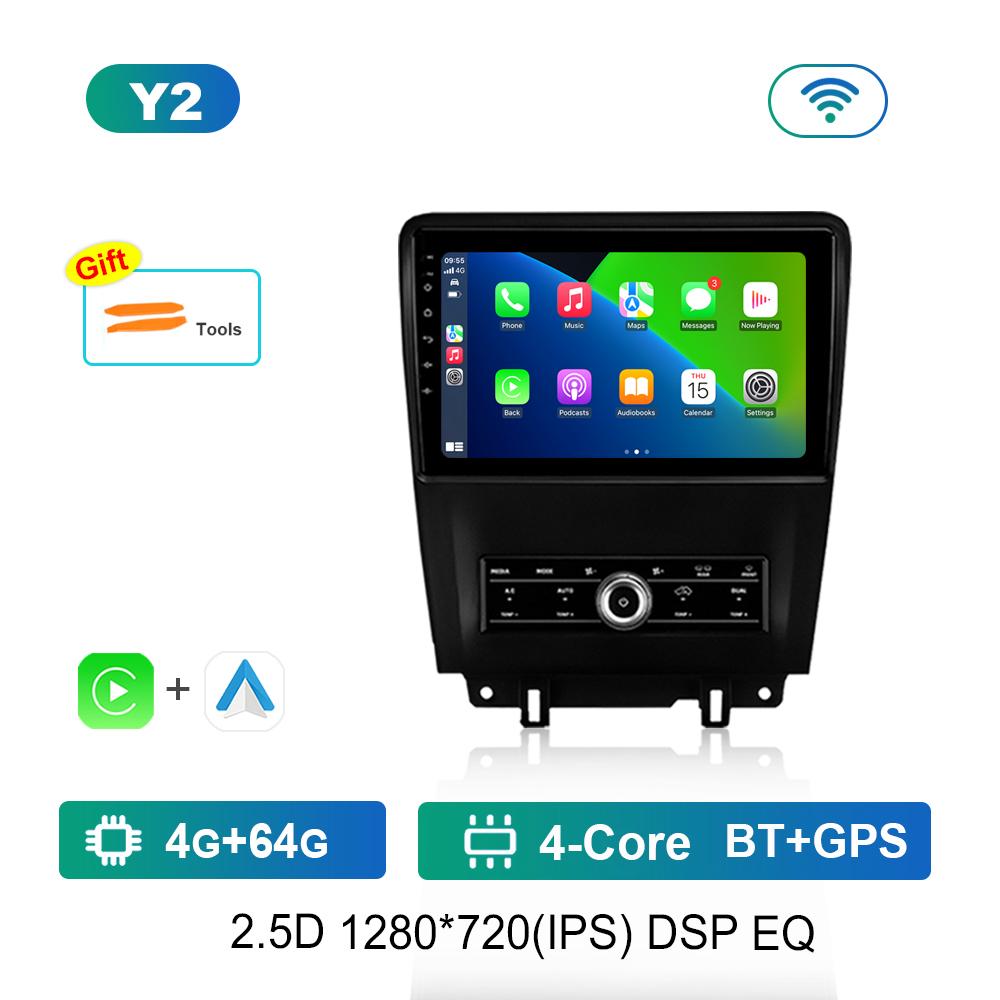 Carplay Car Radio Multimedia Player 10 Inch for Ford Mustang 2009 - 2014 Android System Bluetooth Navi GPS QLED Screen WiFi 4G