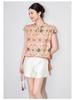 Women's Summer Elephant Jacquard Stand Collar Shirt