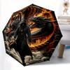 1pc Tiger and Dragon In Fiery Clouds Automatic Open/CloseUmbrella,Compact Umbrella for Men & Women Day Gift.N092