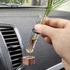 Stable Mini Car Flower Vase Clip Elegant Adjustable Car Vent Flower Vase Walnut and Glass Creative Car Vent Decor Dashboard