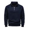 Men's Fleece Sweatshirt Long Sleeve Turtleneck Pullover Quarter Zipper Up Stand Collar Winter Fall Sweat Shirts for Men Texture Loose Pullover Tops