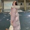 Womens Oversized Long Puffer Coat With Faux Fur Collar Winter Warm Thick Hooded Cotton-Padded Jacket