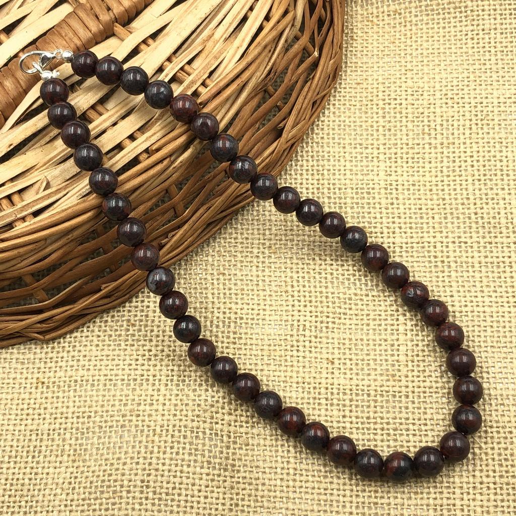 8mm Natürliche Eisen-Tigerauge Edelsteinperlen Verstellbare Halskette 17-20" Handgefertigt Schönes Choker Halsband Für Geschenk 8BN-35