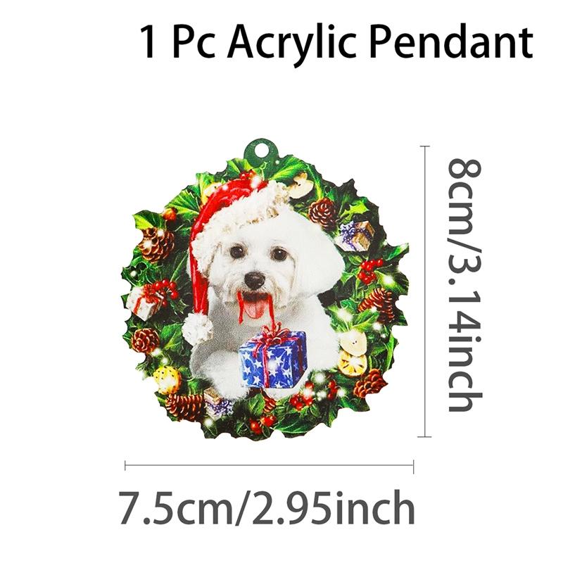 1pc Puppy Acrylic Christmas Pendant, Christmas Tree Ornaments Christmas Decorations for Home 2026 Navidad Natal Gifts New Year