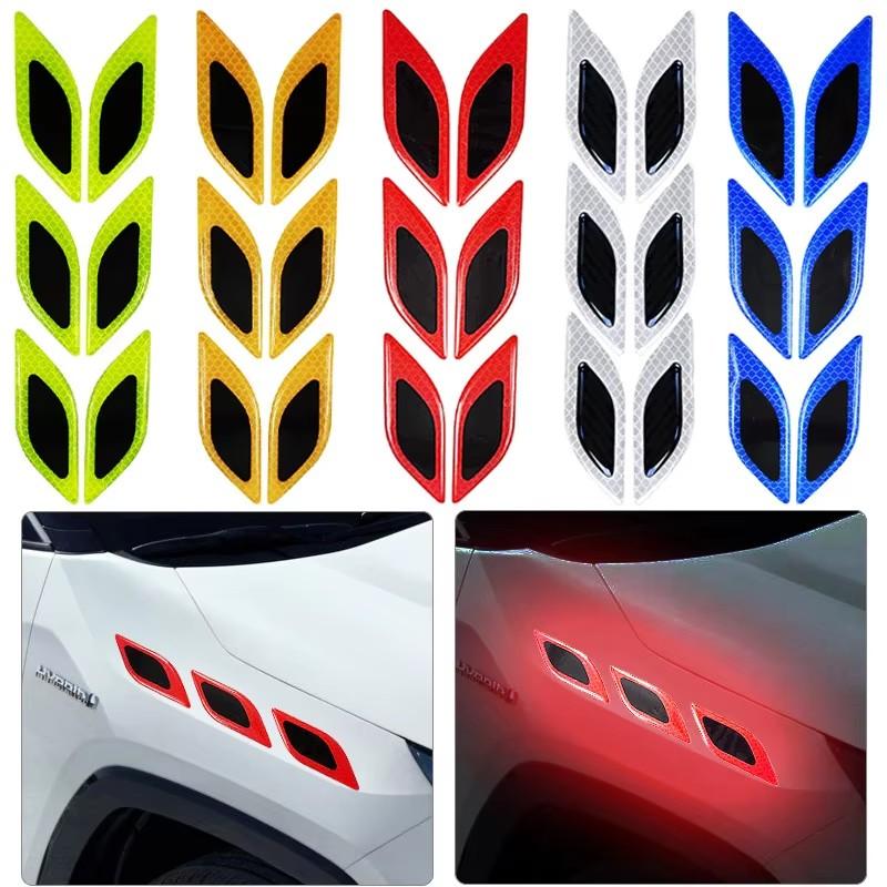 Pegatinas Decorativas Reflectantes para Coche Guardabarros Antiarañazos Pegatina de Advertencia de Seguridad Camión Auto Motor Accesorios Exteriores Universal