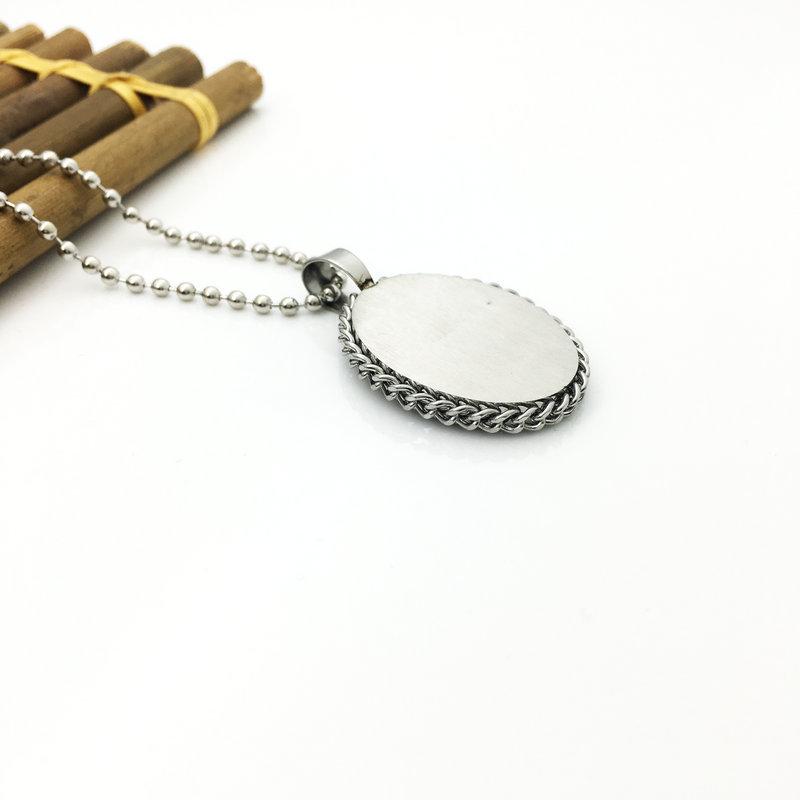 Stainless Steel Oval Medical Logo Necklace Pendant