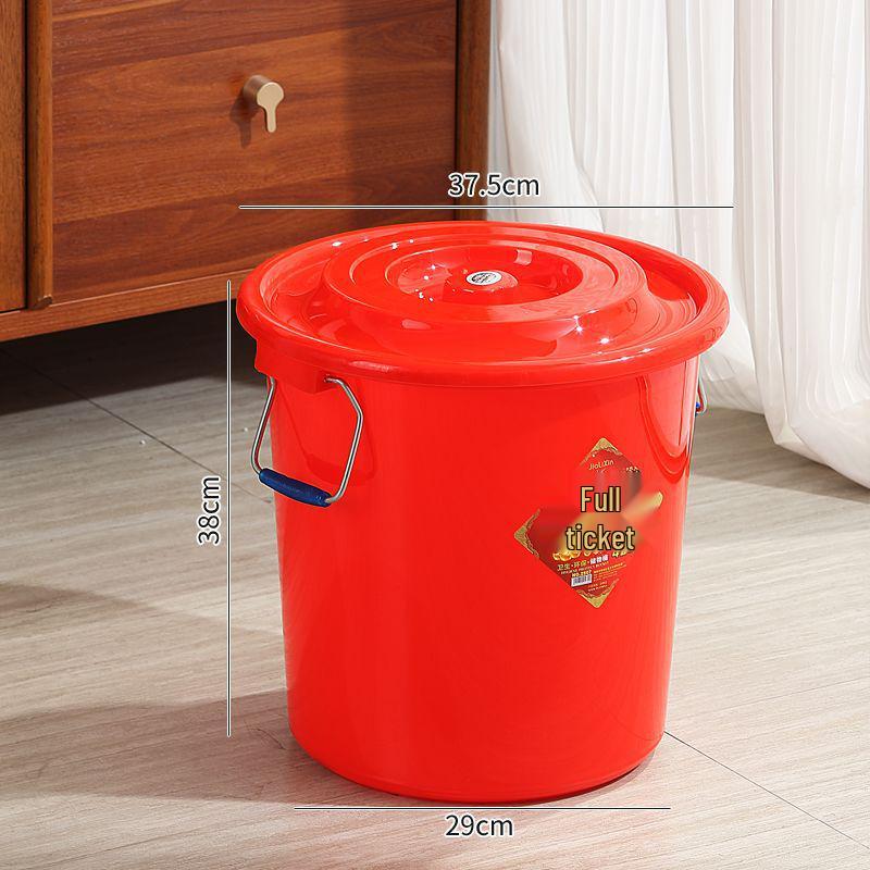 

Red Enzyme Fermentation Bucket - Plastic Water Bucket for Household & Wedding Use