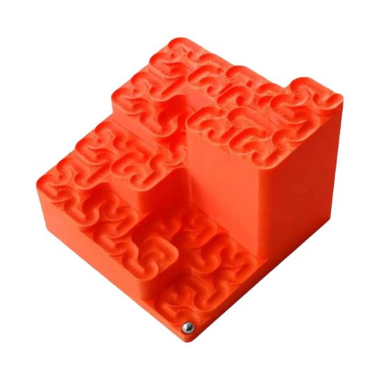 

Yousheng 3D-надрукована крива Гільберта, траса для кульок, фрактальна доріжка для кульок, нескінченне петлеве фрактальне лабіринт зі сталевими кульками, кінетичне мистецтво, фрактальна математична настільна іграшка червоний