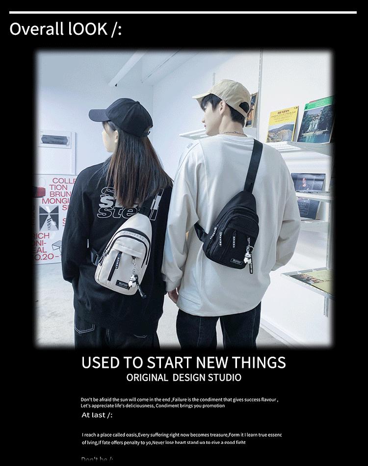 2023 New Canvas Crossbody Chest Bag: Unisex Japanese-Inspired Casual Bag for Students & Phones