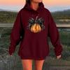 Women's Long-sleeved  Oversized Dropped Shoulder Sleeves Women's Hooded Halloween Print Plush Sweatshirt