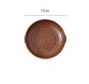 Double Ear Circular Dessert Plate Japanese Style Household Deep Plate Coarse Pottery Sushi Plate Household Tableware