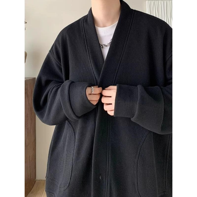 Coat Men's Summer Knitted Cardigan Sweater Premium Loose Large Size Jacket