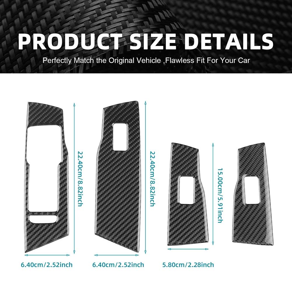 Carbon Fiber Window Switch Panel Frame Cover for Volkswagen Polo 2018-2026 LHD RHD Interior Trim