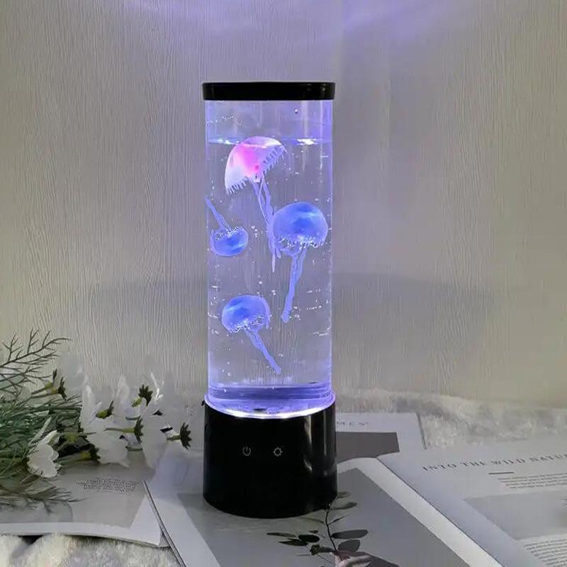 Colorful LED Jellyfish Lamp: USB-Powered Night Light for Bedroom Ambiance