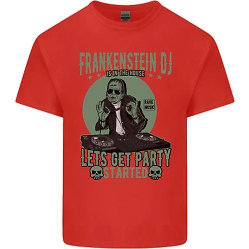 DJ Frankenstein Funny Music Vinyl Halloween Unisexs Cotton TShirt Tee Top S