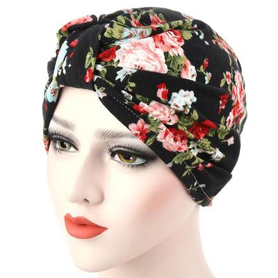 Turbante Floral Pastoral de Algodón - Gorro Postparto de Alta Calidad