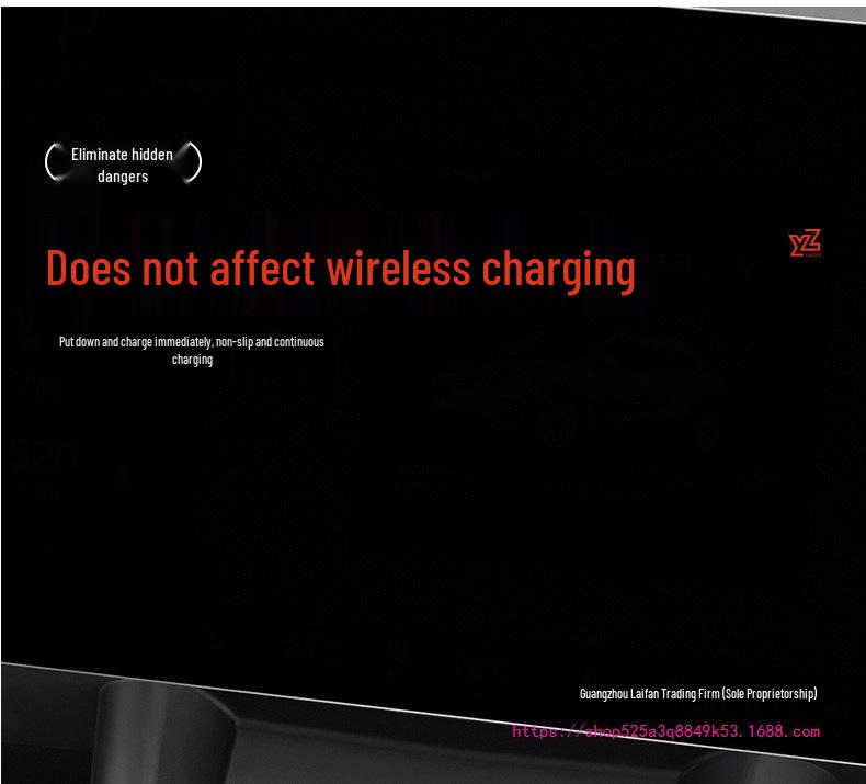 Silicone Anti-Slip Wireless Charging Mat for Tesla Model Y/3 Facelift Console