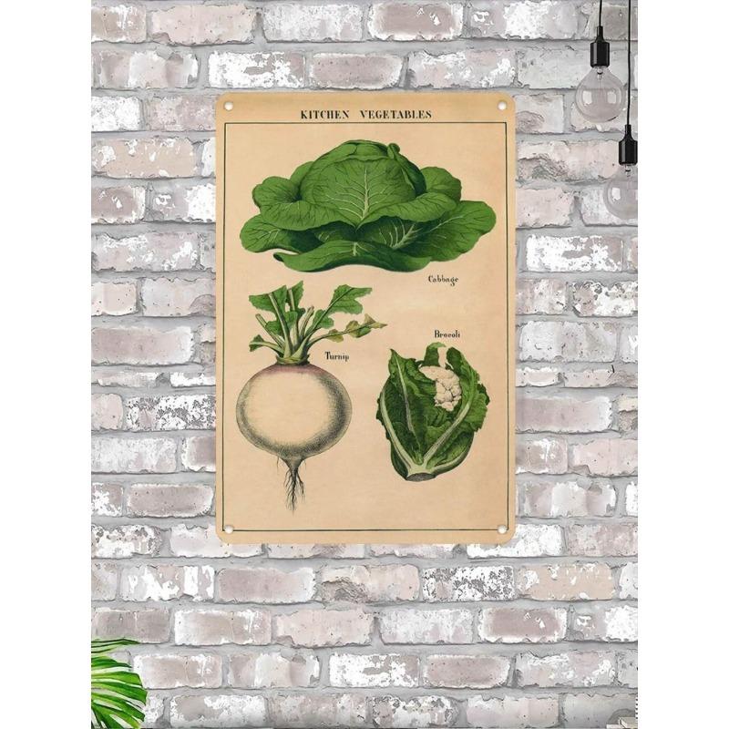 Винтажные фрукты Металлический настенный арт 20x30см, Ретро кухонный декор знак 30